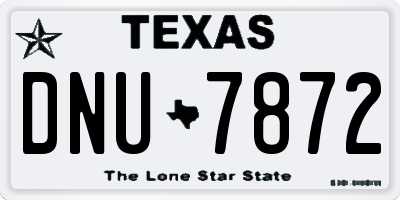 TX license plate DNU7872