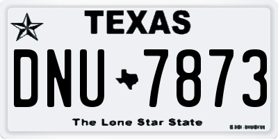 TX license plate DNU7873