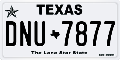 TX license plate DNU7877