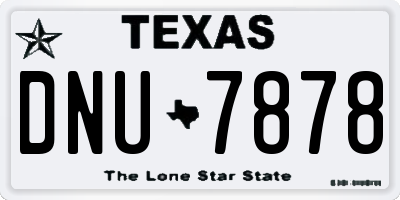 TX license plate DNU7878