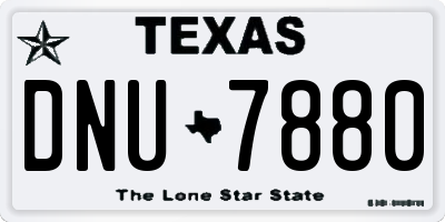 TX license plate DNU7880