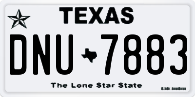 TX license plate DNU7883