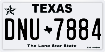 TX license plate DNU7884