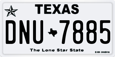 TX license plate DNU7885