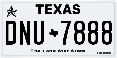TX license plate DNU7888