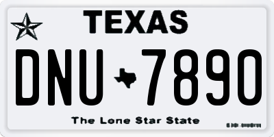 TX license plate DNU7890