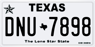 TX license plate DNU7898