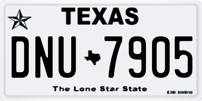 TX license plate DNU7905