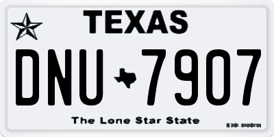 TX license plate DNU7907