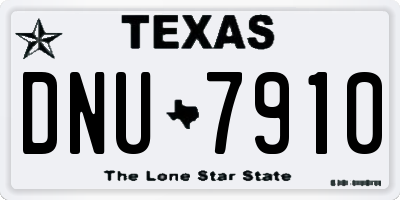 TX license plate DNU7910