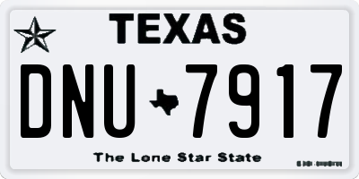 TX license plate DNU7917