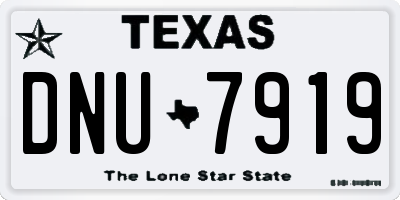 TX license plate DNU7919