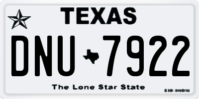 TX license plate DNU7922