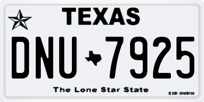 TX license plate DNU7925