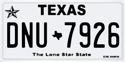TX license plate DNU7926