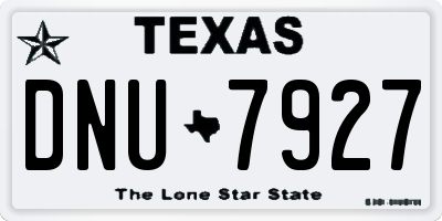 TX license plate DNU7927