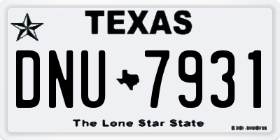 TX license plate DNU7931