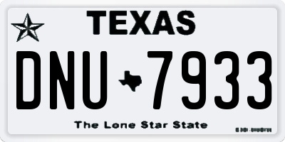 TX license plate DNU7933