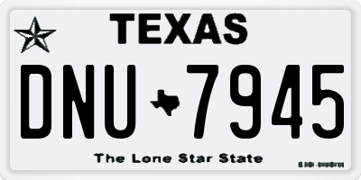 TX license plate DNU7945