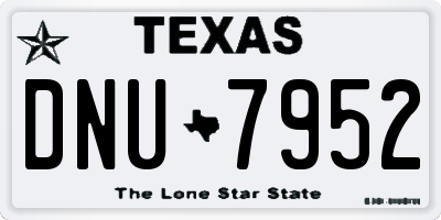 TX license plate DNU7952