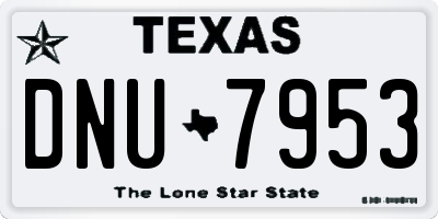TX license plate DNU7953