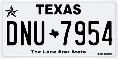 TX license plate DNU7954