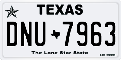 TX license plate DNU7963