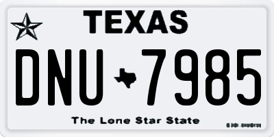 TX license plate DNU7985