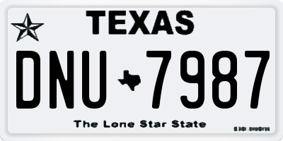 TX license plate DNU7987