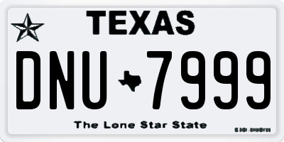 TX license plate DNU7999