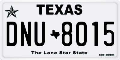 TX license plate DNU8015