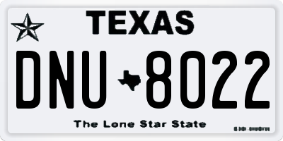 TX license plate DNU8022