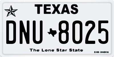 TX license plate DNU8025