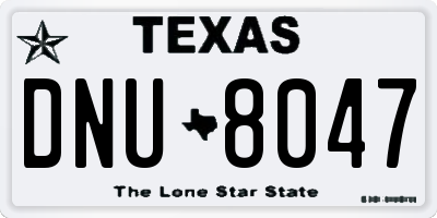 TX license plate DNU8047