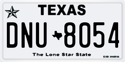 TX license plate DNU8054