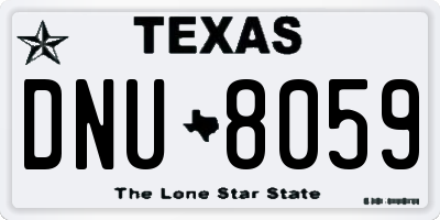 TX license plate DNU8059