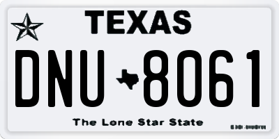 TX license plate DNU8061