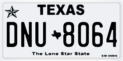 TX license plate DNU8064