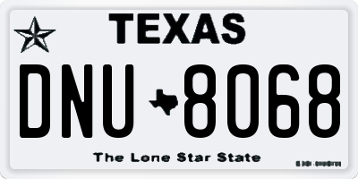 TX license plate DNU8068
