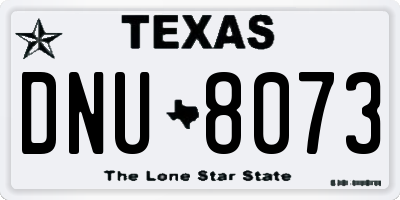 TX license plate DNU8073