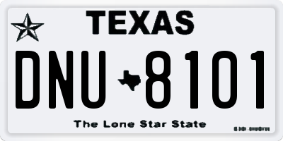 TX license plate DNU8101
