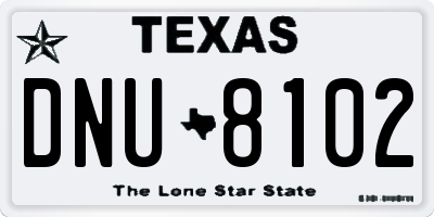 TX license plate DNU8102
