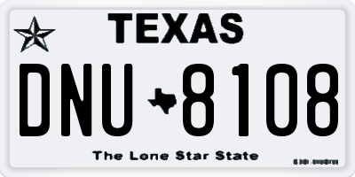 TX license plate DNU8108