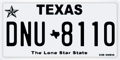 TX license plate DNU8110