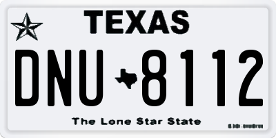 TX license plate DNU8112