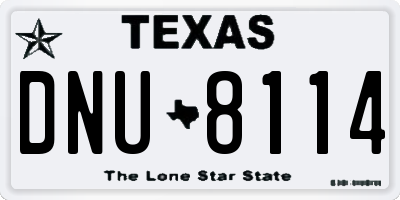 TX license plate DNU8114