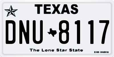 TX license plate DNU8117