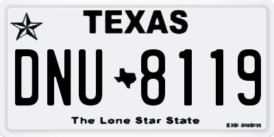 TX license plate DNU8119