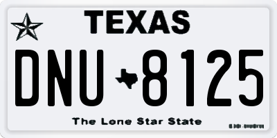 TX license plate DNU8125