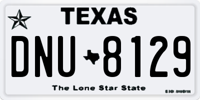 TX license plate DNU8129
